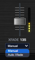 Xfade fader with Manual and Auto Xfade dropdown